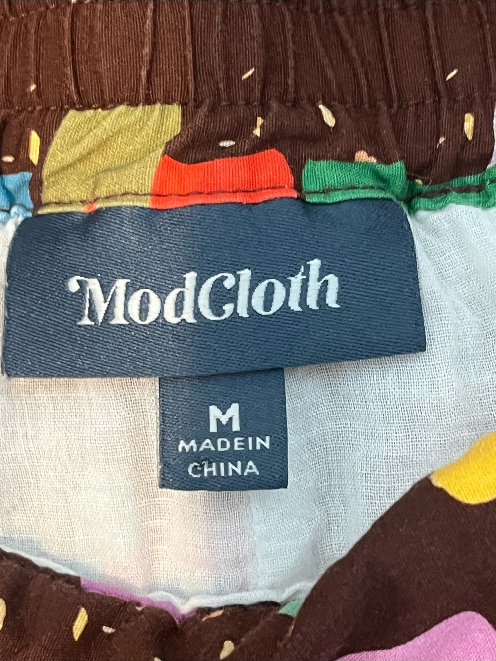 Modcloth Multicolor Bookprint A-Line Skirt with Brown Shelves - Picture 2 of 7
